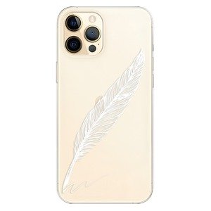 Odolné silikonové pouzdro iSaprio - Writing By Feather - white - iPhone 12 Pro Max