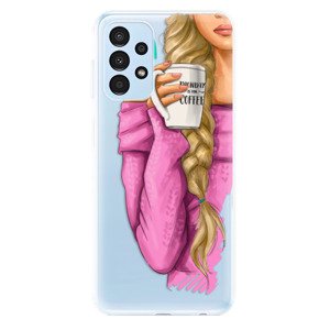 Odolné silikonové pouzdro iSaprio - My Coffe and Blond Girl - Samsung Galaxy A13