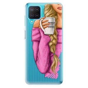 Odolné silikonové pouzdro iSaprio - My Coffe and Blond Girl - Samsung Galaxy M12