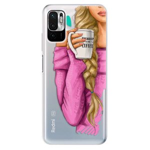 Odolné silikonové pouzdro iSaprio - My Coffe and Blond Girl - Xiaomi Redmi Note 10 5G