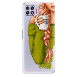 Odolné silikonové pouzdro iSaprio - My Coffe and Redhead Girl - Samsung Galaxy A22 5G