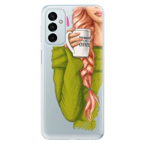 Odolné silikonové pouzdro iSaprio - My Coffe and Redhead Girl - Samsung Galaxy M23 5G