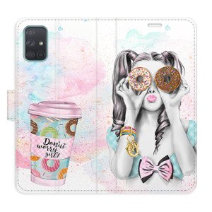 Flipové pouzdro iSaprio - Donut Worry Girl - Samsung Galaxy A71