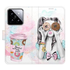 Flipové pouzdro iSaprio - Donut Worry Girl - Xiaomi 14