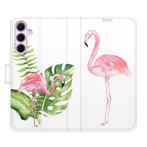 Flipové pouzdro iSaprio - Flamingos - Samsung Galaxy A35 5G