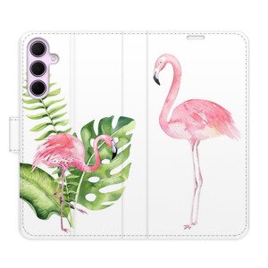 Flipové pouzdro iSaprio - Flamingos - Samsung Galaxy A55 5G