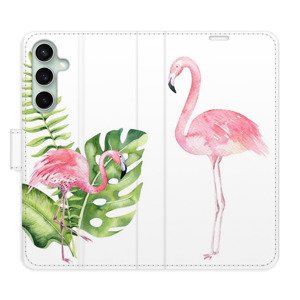 Flipové pouzdro iSaprio - Flamingos - Samsung Galaxy S23 FE
