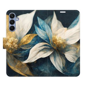 Flipové pouzdro iSaprio - Gold Flowers - Samsung Galaxy A25 5G