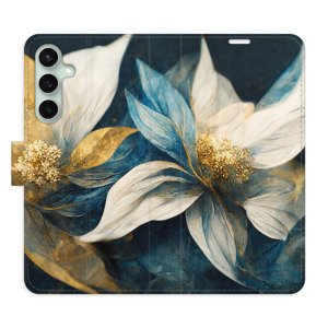 Flipové pouzdro iSaprio - Gold Flowers - Samsung Galaxy S23 FE