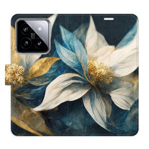 Flipové pouzdro iSaprio - Gold Flowers - Xiaomi 14
