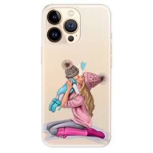 Odolné silikonové pouzdro iSaprio - Kissing Mom - Blond and Boy - iPhone 13 Pro Max