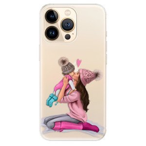 Odolné silikonové pouzdro iSaprio - Kissing Mom - Brunette and Girl - iPhone 13 Pro Max