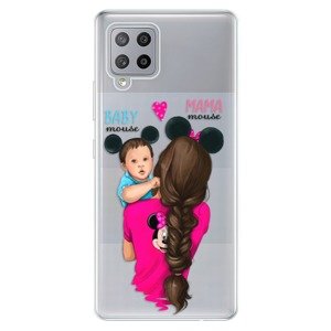 Odolné silikonové pouzdro iSaprio - Mama Mouse Brunette and Boy - Samsung Galaxy A42