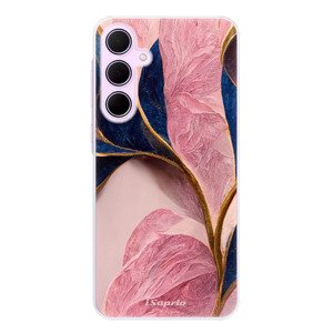 Odolné silikonové pouzdro iSaprio - Pink Blue Leaves - Samsung Galaxy A35 5G