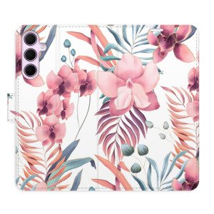 Flipové pouzdro iSaprio - Pink Flowers 02 - Samsung Galaxy A55 5G