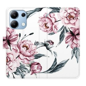 Flipové pouzdro iSaprio - Pink Flowers - Xiaomi Redmi Note 13