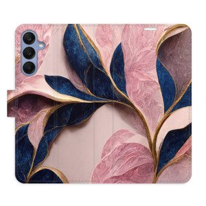 Flipové pouzdro iSaprio - Pink Leaves - Samsung Galaxy A25 5G