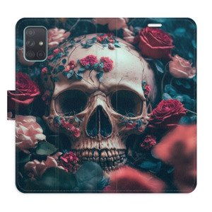 Flipové pouzdro iSaprio - Skull in Roses 02 - Samsung Galaxy A71