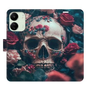 Flipové pouzdro iSaprio - Skull in Roses 02 - Xiaomi Redmi 13C