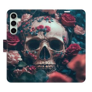 Flipové pouzdro iSaprio - Skull in Roses 02 - Samsung Galaxy S23 FE