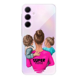 Odolné silikonové pouzdro iSaprio - Super Mama - Boy and Girl - Samsung Galaxy A55 5G
