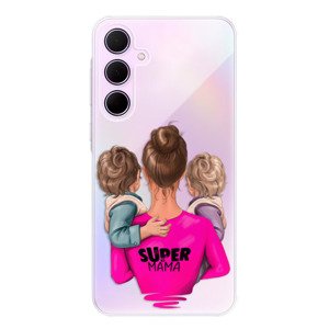 Odolné silikonové pouzdro iSaprio - Super Mama - Two Boys - Samsung Galaxy A55 5G