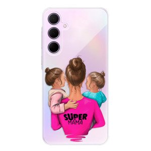 Odolné silikonové pouzdro iSaprio - Super Mama - Two Girls - Samsung Galaxy A55 5G