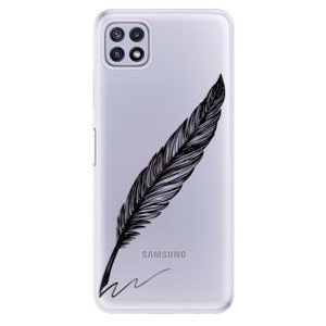Odolné silikonové pouzdro iSaprio - Writing By Feather - black - Samsung Galaxy A22 5G