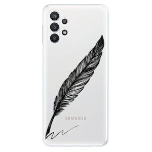 Odolné silikonové pouzdro iSaprio - Writing By Feather - black - Samsung Galaxy A32 5G
