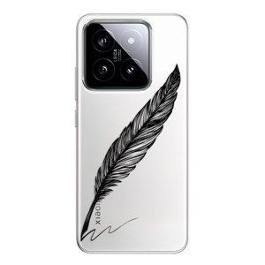 Odolné silikonové pouzdro iSaprio - Writing By Feather - black - Xiaomi 14
