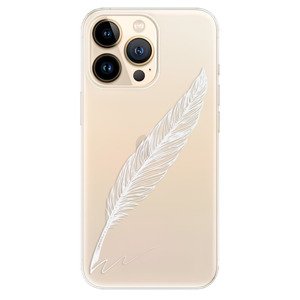 Odolné silikonové pouzdro iSaprio - Writing By Feather - white - iPhone 13 Pro