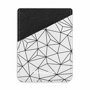 Pouzdro na kreditní karty iSaprio - Abstract Triangles 03 - black - tmavá nalepovací kapsa