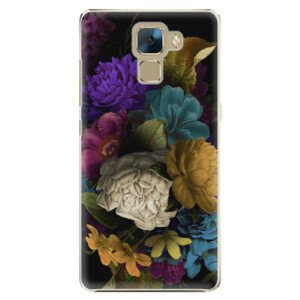Plastové pouzdro iSaprio - Dark Flowers - Huawei Honor 7