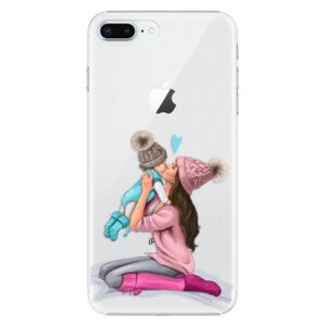 Plastové pouzdro iSaprio - Kissing Mom - Brunette and Boy - iPhone 8 Plus