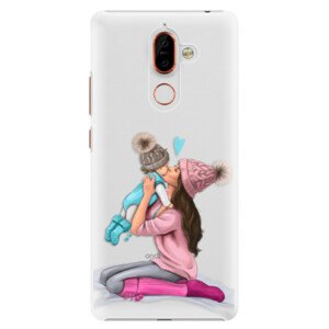 Plastové pouzdro iSaprio - Kissing Mom - Brunette and Boy - Nokia 7 Plus