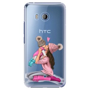 Plastové pouzdro iSaprio - Kissing Mom - Brunette and Girl - HTC U11