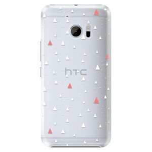 Plastové pouzdro iSaprio - Abstract Triangles 02 - white - HTC 10