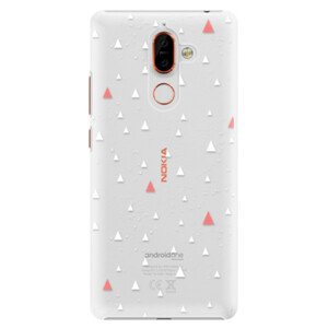 Plastové pouzdro iSaprio - Abstract Triangles 02 - white - Nokia 7 Plus