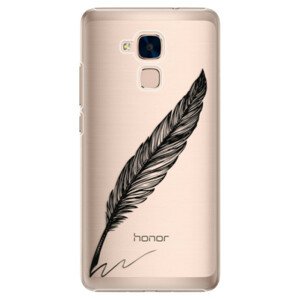 Plastové pouzdro iSaprio - Writing By Feather - black - Huawei Honor 7 Lite