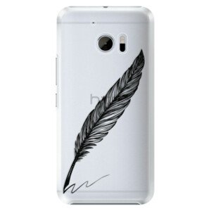 Plastové pouzdro iSaprio - Writing By Feather - black - HTC 10