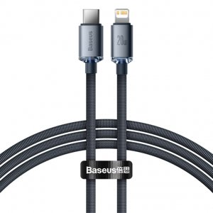 Baseus Crystal Shine kabel USB-C / Lightning 20W 2m, černý (CAJY000301)