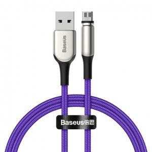 Baseus Zinc magnetický kabel USB / Micro USB 2A 1m, fialový (CAMXC-H05)