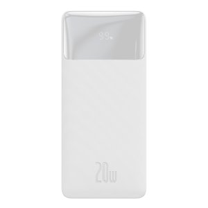 Baseus Bipow Power Bank 20000mAh 2x USB / USB-C QC PD 20W, bílý (PPDML-M02)
