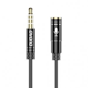 Dudao L11S AUX kabel 3.5mm mini jack 1m, stříbrný (L11S black)