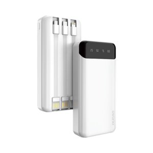 Dudao K6Pro+ Power Bank 20000mAh 2x USB + kabel USB-C / Lightning / Micro USB, bílý (Dudao K6Pro +)