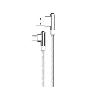 KAKU Elbow kabel USB / USB-C 3.2A 1.2m, bílý (KSC-125)