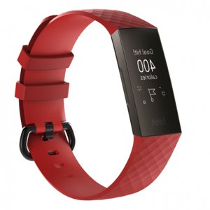 BStrap Silicone Diamond (Small) řemínek na Fitbit Charge 3 / 4, red (SFI008C03)