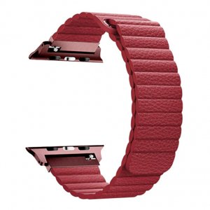 BStrap Leather Loop řemínek na Apple Watch 38/40/41mm, Red (SAP010C04)