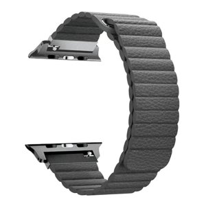 BStrap Leather Loop řemínek na Apple Watch 42/44/45mm, Gray (SAP010C15)