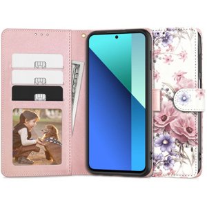Tech-Protect Wallet knížkové pouzdro na Xiaomi Redmi Note 13 4G, blossom flower